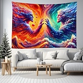 رخيصةأون Tapestries Blacklight-نسيج أسود يتفاعل مع الأشعة فوق البنفسجية ويتوهج في الظلام، حفلة مضيئة، شجرة نيون كون، قمر، مخدر، ضبابي، نسيج معلق، لوحة جدارية فنية لغرفة المعيشة