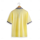 economico Polo Classico da Uomo-Per uomo Polo commerciale Camicia da golf Golf Ufficio Informale Bavero Classico Manica corta Essenziale Moderno Color Block Collage Pulsante Primavera estate Standard Giallo Chiaro Bianco latte Kaki