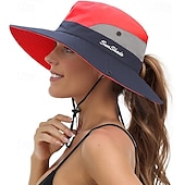 cheap Home Hats-Sunshade Hat UV Protection Wide Brim Beach Cap Foldable Ponytail Bucket Fishing Hat Beach Cap for Fishing Hiking Gardening Outdoor