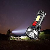 cheap Camping Lights-Super Birght USB Torch LED Flashlight 4 Modes LED Tactical Flashlight- High Lumens, Camping and Hiking Flashlight for Outdoor and Indoor Use