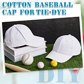 お買い得  ストレス解消グッズ-綿の白い野球帽は、絞り染めに使用されます。絞り染めセットアイテム。絞り染めニュートラルスタイル。調節可能な無地の野球帽。大勢の子供に適しています。絞り染めパーティー。白。