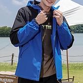 Недорогие Флисовые и 3 в 1 куртки-Муж. Куртка для туризма и прогулок Дождевая куртка для туризма и прогулок Дождевик Весна Осень на открытом воздухе Пэчворк Водонепроницаемость Быстровысыхающий Дышащий Жакет Односторонняя