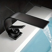 cheap Bathroom Sink Faucets-Bathroom Sink Faucet - Waterfall Electroplated Centerset Single Handle One HoleBath Taps