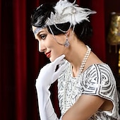olcso Kiegészítők és még sok más-1920-as évek A nagy Gatsby Felszerelések Flapper fejpánt A nagy Gatsby Esküvői Vendég Gallér nélküli Jelmez Női Mindszentek napja Farsang Álarcos mulatság Parti Álarcos mulatság Esküvői fogadás