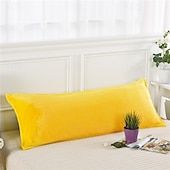 abordables Coussins tendances-Housse de coussin décorative de couleur unie, 1 pièce, taie d&#039;oreiller carrée douce, pour chambre à coucher, salon, canapé, chaise