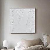 abordables Peintures Abstraites-peint à la main 3d texturé blanc peinture abstraite sur toile 3d texturé art mural boho moderne toile art salon décor pattle couteau peinture à l&#039;huile décor à la maison hôtel pièce d&#039;art