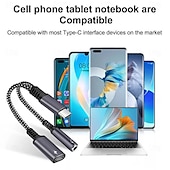 halpa Matkapuhelinkaapelit-usb tyyppi c - 3,5 mm kuulokeliitäntä sovitinkaapeli 2 in 1 dual usb c naaras audio aux liitin lataus jakaja musiikki