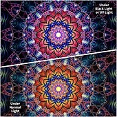 Недорогие Черные гобелены-черный гобелен, реагирующий на ультрафиолет, светящийся в темноте, светящийся для вечеринки, неоновый, мандала, богемный, психоделический, триповый, туманный, подвесной гобелен, настенное искусство,