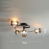 baratos Montagem Embutida &amp; Montagem Semi Embutida-Luz de teto led 4/6 cabeça de vidro metal e27 nórdico criativo mágico lâmpada de teto pequeno quarto, lustre pessoal conciso moderno, para sala de estar comercial lâmpada de sala de jantar, sala de