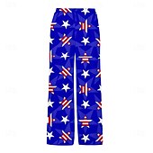preiswerte Bedruckte Freizeithosen für Herren-Herren Urlaub Hawaiianisch Brautkleider schlicht Fahne Amerikanische Flagge Hose Hosen Hosen Hose 3D-Druck Tasche Mittlere Taillenlinie Partyabend Alltagskleidung Strandbekleidung Sommer Frühling Blau