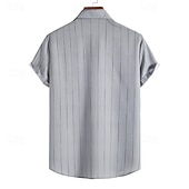 abordables chemise boutonnée pour homme-Homme Chemise Chemise d'été Chemise Décontractée Chemise de Plage Chemise Boutonnée Chemises à rayures Noir Blanche Vert Manche Courte Rayures Col Rabattu Vêtements de rue Vacances Vêtement Tenue