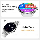 abordables Montres connectées-696 QS28 Montre intelligente 1.43 pouce Smartwatch Montre Connectée Bluetooth ECG + PPG Podomètre Rappel d&#039;Appel Compatible avec Android iOS Femme Hommes Mode Mains-Libres Rappel de Message IP 67