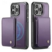 Недорогие Чехлы для iPhone-телефон Кейс для Назначение айфон 16 Айфон 15 Про Макс Плюс iPhone 14 13 12 11 Pro Max Plus Кейс на заднюю панель со стендом Съемный Магнитный Ретро ТПУ ПК Кожа PU