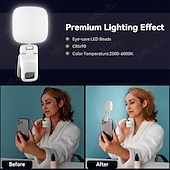 abordables Lampes annulaires-Lumière de remplissage de poche rechargeable, lumière douce pour selfie, clip de lumière de téléphone portable à LED pour téléphone, appareil photo, ordinateur portable, vlog de conférence de maquillage