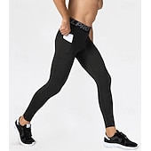 cheap Men&#039;s Shorts, Tights &amp; Pants-Men&#039;s Compression Pants Running Tights Leggings with Phone Pocket Base Layer Athletic Winter Spandex Breathable Quick Dry Sweat wicking Power Flex Fitness Gym Workout Running Skinny Sportswear