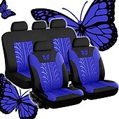 baratos Capas para bancos de automóveis-Fyautoper novas capas de assento de carro de 5/2 lugares com padrão absoluto bordado universal tecido respirável airbag seguro suv assento protetor acessórios