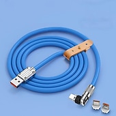 billiga Mobiltelefon kablar-passagerarkabel roterande magnetisk kabel 540 grader snabbladdning silikon typ trippel hand magnetisk kabel laddningskabel