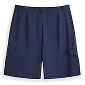 abordables Día festivo-Hombre Pantalón Corto Cargo Pantalón corto Pantalones cortos de lino Pantalones cortos de verano Pantalones cortos de playa Multi bolsillo Pierna recta Plano Comodidad Transpirable Longitud de la