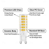 halpa Kaksikantaiset LED-lamput-g9 led polttimo 7w 230v g9 halogeenipolttimo 60w vastaava 650lm ei-himmennettävä g9 polttimo kodin valaistukseen 10kpl