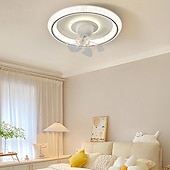 abordables Ventilateurs de plafond lumineux-ventilateur de plafond LED globe suspendu au plafond sur table dimmable 1 lumière 50 cm conception unique 3 couleurs de lumière finitions peintes en acrylique style nordique moderne salle à manger