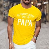 cheap Men&#039;s Graphic T Shirt-Men&#039;s Graphic Prints Daddy Letter Print Family T Shirt Graphic Tee Cotton Short Sleeves Graphic Shirt Black White Navy Blue Comfortable Tee Vacation Street Fashion Designer Clothing