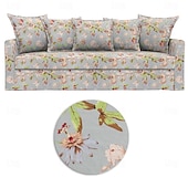 baratos Cobertura de Sofa-Capa de Sofá Floral 100% Algodão com Almofada de Algodão