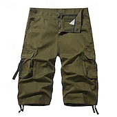 billige Klassisk-Herre Taktiske shorts Capri Cargo Shorts Cargoshorts Capri-bukser Shorts til turbruk Knapper Multi lomme عادي Anvendelig Kalv lengde utendørs Daglig Ut på byen Mote Klassisk Sjø blå Svart