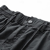 baratos Clássico-Homens Shorts táticos Bermuda Cargo Calção Bolsos Com Cordão Cintura elástica Tecido Vestível Curto Ao ar livre Diário Acampar e Caminhar Moda Clássico Preto Amarelo