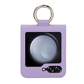 levne Pouzdra pro Samsung-telefon Carcasă Pro Samsung Galaxy Z Flip 6 Z Flip 5 Z Flip 4 Z Flip 3 Zadní kryt Slot pro kartu Prstencová spona Nárazuvzdorné Retro TPU Kov PU kůže