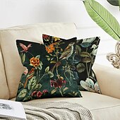 baratos estilo animal-Capa de almofada decorativa com flores vintage, 2 peças, capa de almofada quadrada macia para quarto, sala de estar, sofá, cadeira