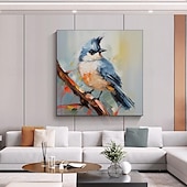 cheap Oil Paintings-Handmade Abstract Deer Oil Painting on Canvas Textured Wall Art Animal Painting Textured Deer Painting Abstract Wall Art Textured Bird parrots oil painting for Wall Decor Gift