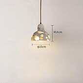 economico Luci a sospensione-lampada a sospensione a led 1 luce 15 cm forma in vetro trasparente con design elegante camera da letto in stile moderno ufficio finiture verniciate 110-240v