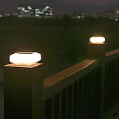olcso Földi fények-napelemes kültéri oszlopsapka lámpa vízálló napelemes kerítés lámpa 30 led fedélzeti terasz kerti szuperfényes oszloplámpák 4x4-hez 5x5 6x6 oszlopsapka csak fa napelemes éjszakai lámpa 1/2db