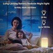 お買い得  装飾ライト-タッチセンサーナイトライト1個、LED調光睡眠ランプ、タッチスイッチ付き360°周囲ソフトライトベッドサイドランプ、夜間の目に優しい雰囲気ランプ