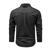 economico Camicie da lavoro da uomo-Per uomo Camicia Camicie da lavoro Maglietta informale Camicia con bottoni Camicia da carico Nero Kaki Verde militare Manica lunga Liscio Collo ripiegabile Da mare Per eventi Tasca frontale