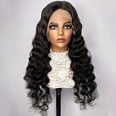 baratos Perucas de seda frontais de cabelo natural-Perucas lace front soltas 13x6, cabelo humano, densidade 150%, para mulheres negras, pré-arrancadas com cabelo de bebê