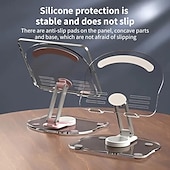abordables Supports de téléphone-Support de téléphone en acrylique pour tablette, double barre pliable, support de bureau, rotation à 360 degrés, support de dissipation thermique