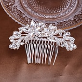 billige Hodepynt til blomsterpike-Hårkamper Hodepryd Strass Legering Bryllup cocktail Elegant Luksus Med Rhinsten Krystalldetaljer Hodeplagg Hodeplagg