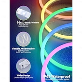 cheap Neon LED Lights-Waterproof Neon Light Strip Light WS2811 LED Light Bar Neon Light 2-5M Addressable RGB Rainbow Pixel Light Bar Supply WIFI  APP Control Synchronize Music Control to DIY LED Neon Sign Art Wall Decoration Lighting DC12V Including Power