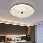 billige Taklamper-led taklampe 40 cm rund krystall 3-farget lys starlight taklampe soveromslampe taklampe for stue korridor 110-240v