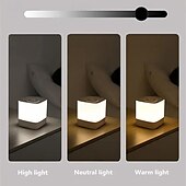 levne Dekor a noční světla-1ks USB dobíjecí LED dotyková noční lampa, noční světlo s velkokapacitní baterií, měkká oční pečující lampa pro kojeníf, pomůcka ke spánku, noční stmívatelné teplé noční světlo