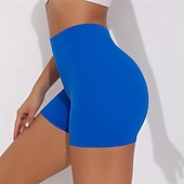 cheap Yoga Shorts &amp; Bikers-Women&#039;s Gym Shorts Yoga Shorts Workout Shorts High Waist Yoga Gym Workout Pilates Shorts Black White Royal Blue Sports Activewear Stretchy Slim