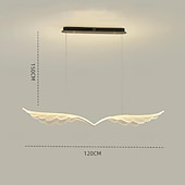 economico Luci a sospensione-lampada a sospensione a led ali d&#039;angelo 1 luce 120 cm acrilico piuma elettrolitico artistico stile nordico caffè sala da pranzo 110-240 v solo dimmerabile con telecomando