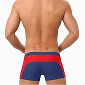 baratos calção de banho boxer masculino-Homens Bermuda de Surf Shorts de Natação Calção Justo de Natação Patchwork Com Cordão Cintura elástica Bloco de cor Conforto Secagem Rápida Curto Feriado Praia Final de semana Moda Casual Preto