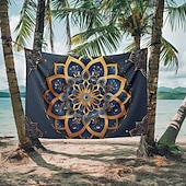 billige Mandala Teppe-mandala bohem blå grønn hengende billedvev veggkunst stor billedvev veggmaleri dekor fotografi bakteppe teppe gardin hjem soverom stue dekorasjon