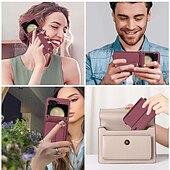 levne Pouzdra pro Samsung-telefon Carcasă Pro Samsung Galaxy Z Flip 6 Z Flip 5 Z Flip 4 Z Flip 3 Zadní kryt se stojánkem s poutkem na zápěstí Slot pro kartu Retro TPU Kov PU kůže