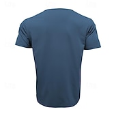 cheap Basic T shirts-Men's T Shirt Tee Short Sleeve Shirt Tee Top Short Sleeve V Neck Spring &amp; Summer Plain Fashion Designer Basic Front Pocket Vacation Street Going out Black White Blue Top Tee for Men
