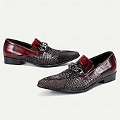 billiga Premium läder Loafers-Herr Tofflor och Slip-Ons Klänningslakor Läder Italienskt fullkornigt kohud Bekväm Halksäker Loafers Mörkbrun