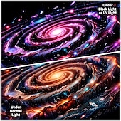 Χαμηλού Κόστους Μαύρισμα ταπετσαρία-blacklight ταπετσαρία uv αντιδραστική λάμψη στη σκοτεινή λάμψη πάρτι νέον διαστημικό σύμπαν φύση ψυχεδελική trippy ομιχλώδης κρεμαστή ταπισερί τοίχου τοιχογραφία για κρεβατοκάμαρα σαλονιού