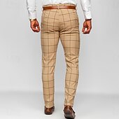 cheap Chinos-Men&#039;s Trousers Chinos Chino Pants Pocket Plaid Comfort Breathable Outdoor Daily Going out Fashion Casual Dark Khaki Black